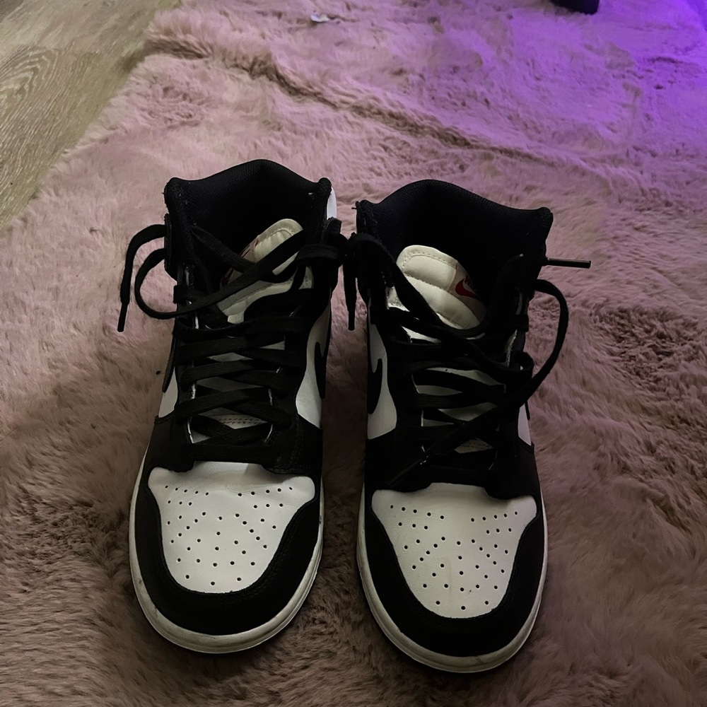Nike Black and White Mid-Top Sneakers